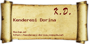 Kenderesi Dorina névjegykártya