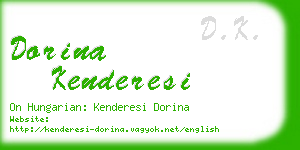 dorina kenderesi business card